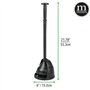 mDesign Déboucheur WC - Déboucheur WC pour nettoyer les toilettes bloquées - Déboucheur WC design moderne en plastique - Noir