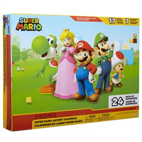 Nintendo Super Mario - Calendrier de l'Avent Super Mario avec 24 Surprises - 17 Figurines Articulées 6 Cm + 7 Accessoires – Joue