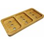 Suuted Porte-Savon élégant à 3 Compartiments en Bois de Bambou Naturel pour Salle de Bain/Douche/Cuisine