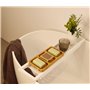 Suuted Porte-Savon élégant à 3 Compartiments en Bois de Bambou Naturel pour Salle de Bain/Douche/Cuisine, avec évacuation de l'e