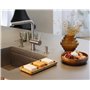 Suuted Porte-Savon élégant à 3 Compartiments en Bois de Bambou Naturel pour Salle de Bain/Douche/Cuisine, avec évacuation de l'e