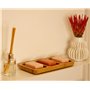 Suuted Porte-Savon élégant à 3 Compartiments en Bois de Bambou Naturel pour Salle de Bain/Douche/Cuisine, avec évacuation de l'e