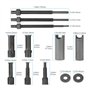 PLAYOCCAR Kit d'extraction de roulement intérieur de moto, ensemble d'outils de retrait d'extracteur de roulements internes avec