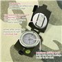 GWHOLE Boussole Multifonctionnelle Professionnelle Orientation Militaire Portable en Métal pour Randonnée Camping Voyage Explora