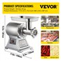 VEVOR Hachoir à Viande Électrique 850W Hachoir à Viande Hachée Machine à Viande 150kg par heure Machine à Saucisse Électrique 44