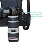Nicama NC-VEST Harnais de transport Photographe sangle de poitrine corps élastique réglable pour 2 Appareils Photos Noir Canon N