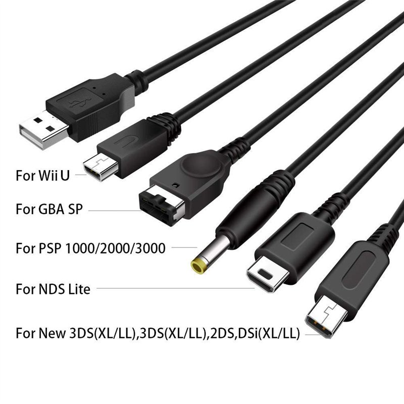 Image secondaire de Link-e : Cable Chargeur USB 5 en 1 Compatible avec Console de Jeu Nintendo 3DS, New 3DS, 3DS XL, 2DS, DSI, DSI XL, Gameboy Advan