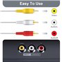 Link-e : Cable Audio Video RCA avec Connecteurs Plaqués Or Compatible avec la Console Nintendo Wii et Wii-U