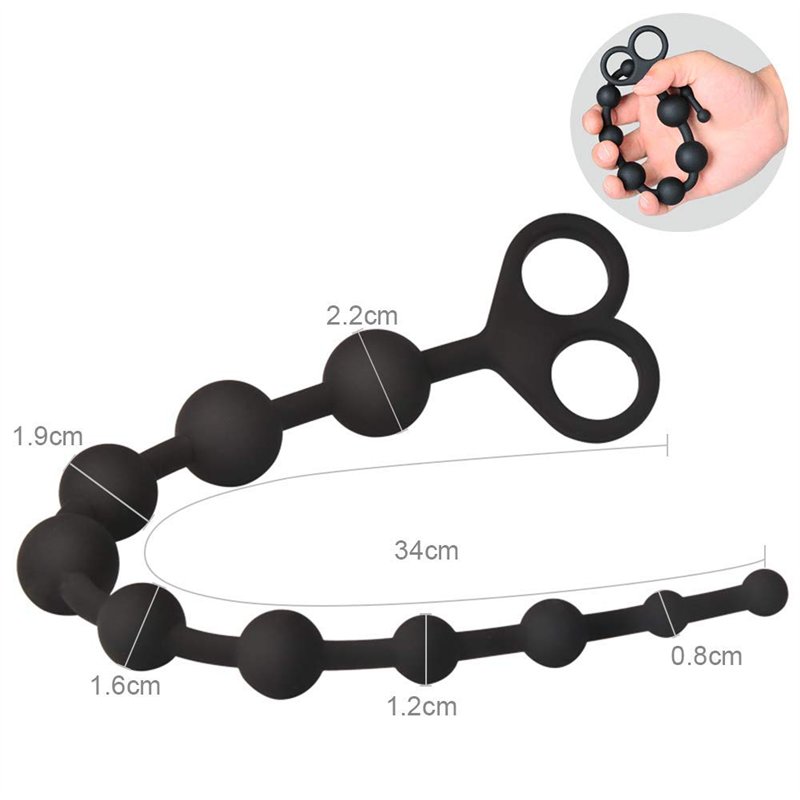 Image secondaire de Sxovo Chaîne anale avec 10 boules, plug anal avec boules pour hommes et femmes