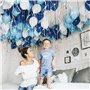 100 pcs 12 Pouces Bleu Blanc Ballons pour Decoration Bapteme Garcon Ballons Fête