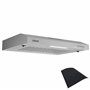 CIARRA CBCS6903 Hotte Aspirante 60cm - Hotte Sous Meuble avec Évacuation et Recyclage - Filtre Charbon CBCF001 Inclus - Inox