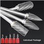Kit de 5 pièces Fraises Rotatives en Carbure de Tungstène Double Coupe Tige 6mm Tête 10mm Outil Dremel Perceuse Ponceuse Electri