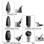 Kit de 5 pièces Fraises Rotatives en Carbure de Tungstène Double Coupe Tige 6mm Tête 10mm Outil Dremel Perceuse Ponceuse Electri