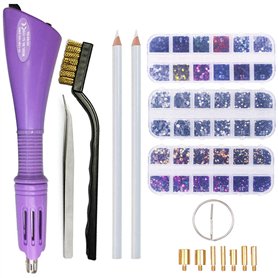 Afantti Applicateur Strass Hotfix Outil Baguette Pierres Stylo Pistolet Machine Hot Fix avec 7 Pointes