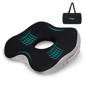 Feagar Donut Coussin Chaise Bureau Coussin de Siège en Mousse à Mémoire de Forme pour Hémorroïdes Pression du Coccyx