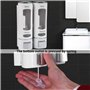 Distributeur Savon Mural 400MLX 2 TIMESETL Distributeur Shampoing et Gel Douche Distributeur Savon Douche Double Distributeur de