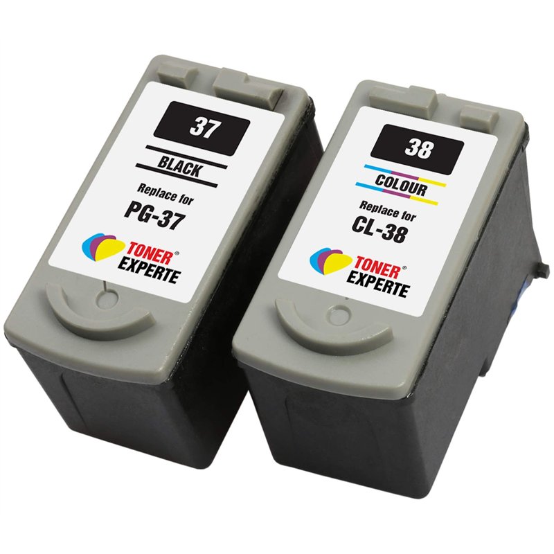 Image secondaire de TONER EXPERTE Pack 2 XL Compatibles PG-37 CL-38 Cartouches d'encre pour Canon iP1800, iP1900, iP2500, iP2600, MP140, MP190, MP21