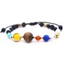 Senlinmu Galaxy Système Solaire Bracelet Tressé Univers Les Neuf Planètes Étoile Pierre Naturelle Perles Bracelets Réglables Bra