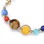 Senlinmu Galaxy Système Solaire Bracelet Tressé Univers Les Neuf Planètes Étoile Pierre Naturelle Perles Bracelets Réglables Bra