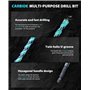 EZARC Set de Forets Professionnels, 5 pièce Forets de Carbure, Utilisation polyvalente Convient pour Métal, Pierre, Brique, Bois