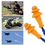 KBNIAN 3 Paires Bouchons d'Oreilles Antibruit Réutilisable en Silicone avec Cordon et Bouteilles de Rangement Casque Protection 