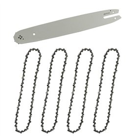 Guide-chaîne & 4 Chaînes de tronçonneuses