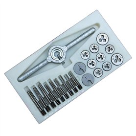 Vzer Lot de 31 mini tarauds et filières en acier rapide M1 M1.1 M1.2 M1.4 M1.6 M1.8 M2 M2.2 M2.5