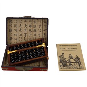 Larcele Traitement de Vieillissement Vintage Perle en Bois Arithmétique Laque Abacus Fournitures Scolaires pour les étudiant