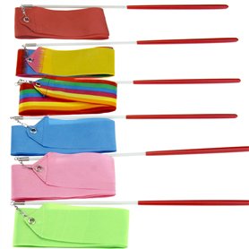 Create idea 6X Danse Ruban Gym Rythmique Art Gymnastique 4M Rubans Streamer Twirling Rod Bâton