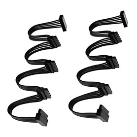 BIYM 2 Pcs 15 Broches SATA Câble d'alimentation 1 Mâle à 4 Femelle Y Splitter Kit 20 Pouces 18AWG Câble Ordinateur Puissance Lec