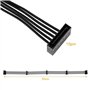 BIYM 2 Pcs 15 Broches SATA Câble d'alimentation 1 Mâle à 4 Femelle Y Splitter Kit 20 Pouces 18AWG Câble Ordinateur Puissance Lec