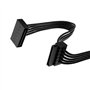 BIYM 2 Pcs 15 Broches SATA Câble d'alimentation 1 Mâle à 4 Femelle Y Splitter Kit 20 Pouces 18AWG Câble Ordinateur Puissance Lec