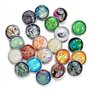Soleebee 24 pcs Bouton Pression en Cristal Coquille Opale Bijoux Charms de 20mm