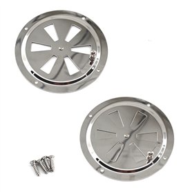 Lot de 2 grilles d'aération circulaires en acier inoxydable 316 Ø 12