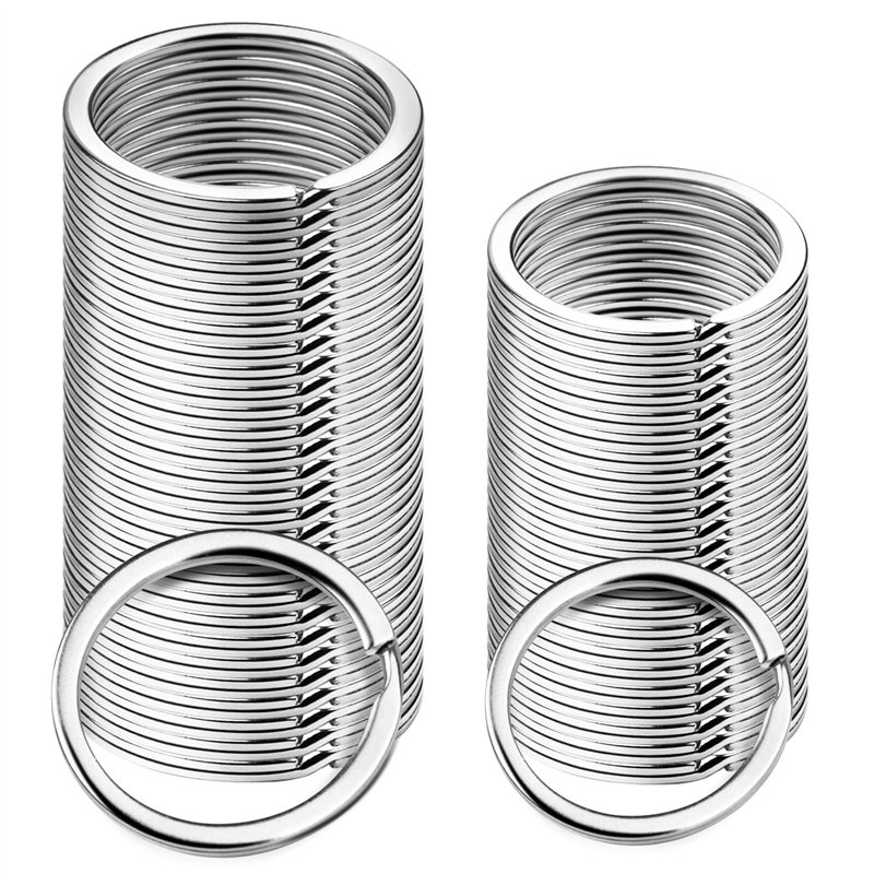 Sopito 100Pcs Anneaux Porte Clé, Anneau Clef, 25mm et 28mm Convient pour Les Clés de Voiture, Chambre, Bureau, Plats Anneau Port