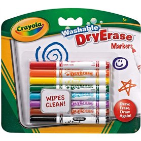 CRAYOLA Washable Dry-Erase Markers - Assorted Colours (Pack of 8)