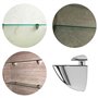 Equerre pour Etagere Murale, LERANXIN 2 Pinces en Verre à Fixation Murale Réglables Avec 4 Vis, Lisses et Stables, Verre de 3-10