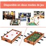 COSTWAY Table de Jeu Multigame 2 en 1, Jeu Football et Air Hockey, Baby-Foot Contient Tous Les Accessoires pour Les Adultes et L