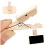 Mini Tableau Noir, 100Pcs Tableau Noir en Bois, Mini Panneau d'Affichage avec Pince, Mini Tableaux Mémo, Mini Tableau Noir Ardoi