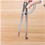 SUSSURRO 250mm Compas en Acier au Carbone Professionnel Compass Pencil Grande Diviseur d'ailes en Cuir Outil Rotatif Séparateur 