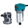 Affleureuse Défonceuse Trimmer Router Fraiseuse Électrique Outil à Bois 710W Pince 8mm 6.35mm + Coffret de 15 Fraises à défoncer