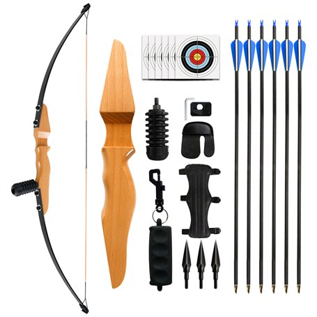 REAWOW Arc de Chasse Adulte Arcs de tir à l'arc Flèche Set 30Livres Chasse Takedown Arc Classique et flèche Ensemble pour Adulte