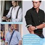 LYTIVAGEN 3 Paires Brassards de Chemise Soutiens de Brassards Élastiques et Antidérapants en Métal pour Protèger Vêtements（Noirs