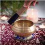 Zenamaste • Bol Tibétain Chantant Méditation Fait à la main à Bhaktapur (Népal) - 450gr ⌀11,5cm - Coffret Zen - Papier népalais 