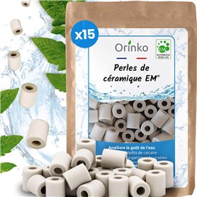 orinko 15 Perles de Céramique EM - Améliorent la Qualité de l’Eau - Réduisent Les Dépôts Calcaires - Parfaites pour Une Carafe