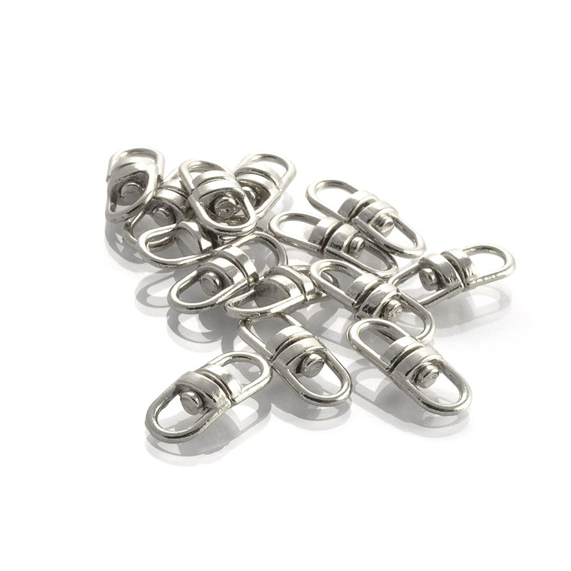 Image secondaire de Ganzoo Lot de 20 ferrures pivotantes pour porte-clés, émerillons pour fixations polyvalentes en métal