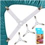 Felly Sangles pour Draps de Lit 4 Pièces Attache Drap Housse Triangle Attache Matelas élastique Tendeur de Draps Réglable Bretel