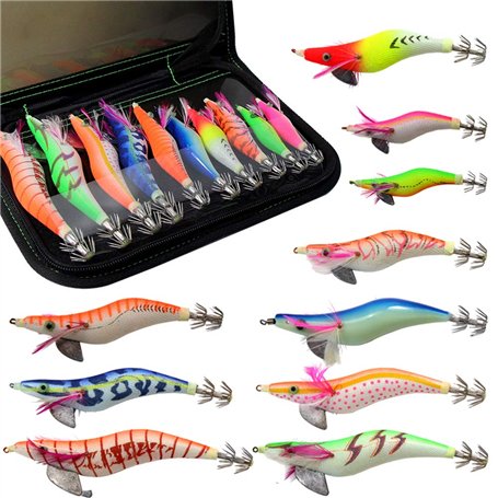Croch 10 Pièces Lumineuse Turlutte Leurre pour la Pêche des Pieuvre