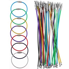 Graplan 35 pièces Porte-clés en Fil Couleur en Acier Inoxydable Porte-clés en câble Boucle Anneaux avec Joints en Acier Inoxydab