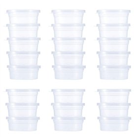 24 pièces boîtes de rangement pour slime en plastique transparent anti-fuite en mousse de boule de stockage de tasses de stockag